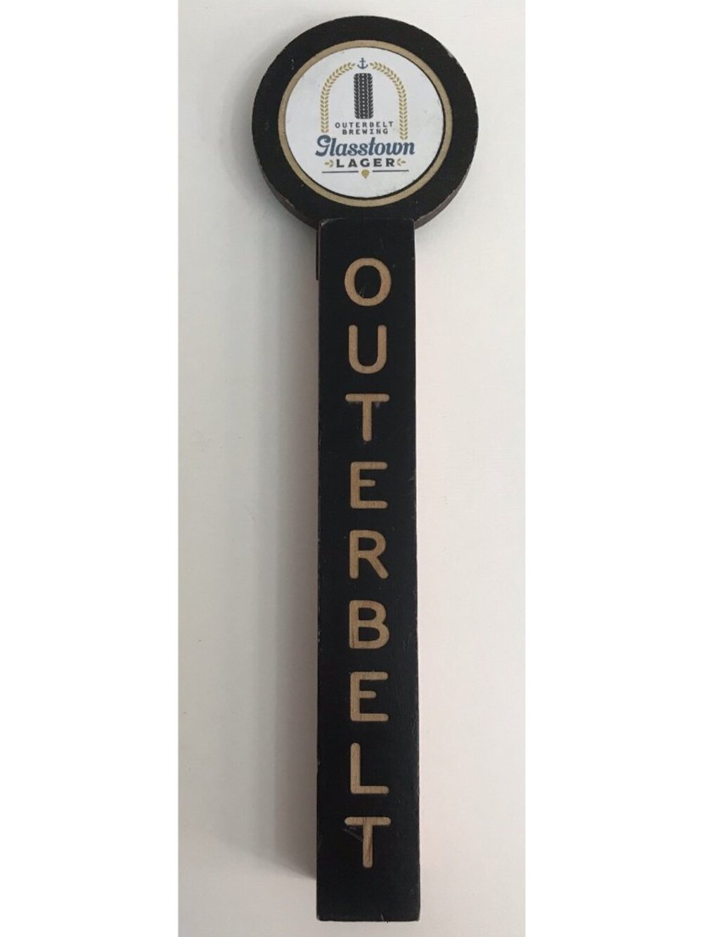 Outerbelt Brewing Glasstown Lager Tap Handle Craft Beer Knob Keg Draft Pull